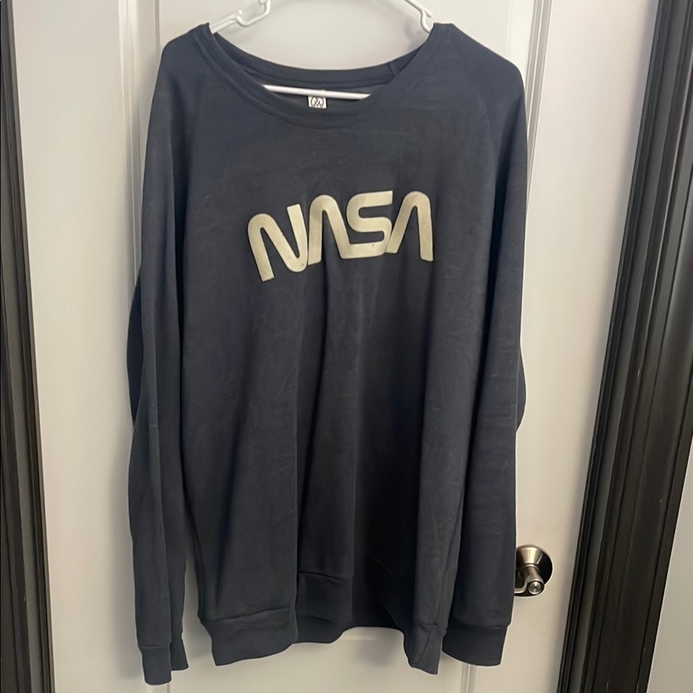 Alternative Black Crewneck Sweater NASA